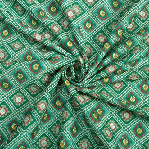 Green position print fabric