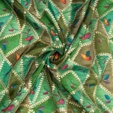 Multi color position print fabric