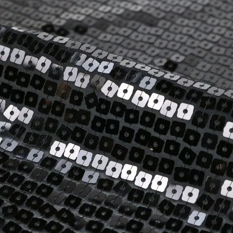 black Sequin Embroidery Fabrics