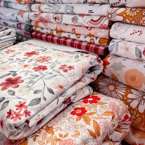 Flower printed fabrics